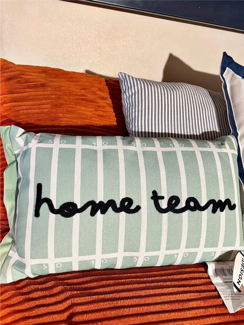 โHome Teamโ Football Field Line Pillow 12โx20โ